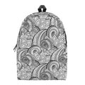 Zentangle Flower Pattern Print School Backpack