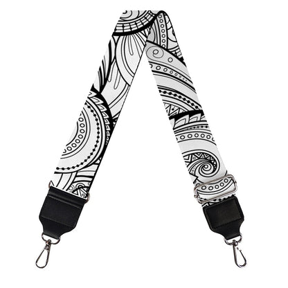 Zentangle Flower Pattern Print Bag Strap