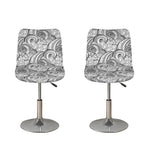 Zentangle Flower Pattern Print Bar Stool Covers