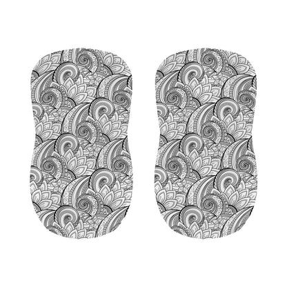 Zentangle Flower Pattern Print Bar Stool Covers