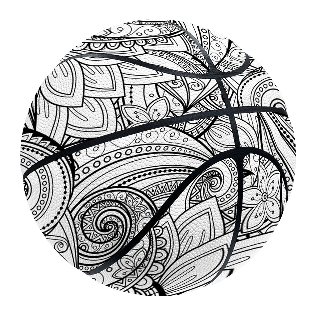 Zentangle Flower Pattern Print Basketball