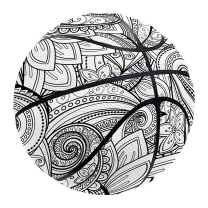 Zentangle Flower Pattern Print Basketball