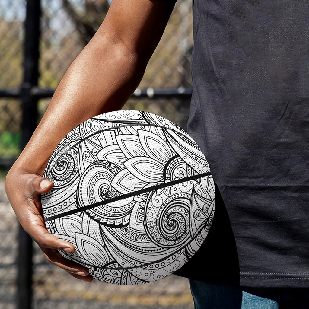 Zentangle Flower Pattern Print Basketball