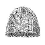 Zentangle Flower Pattern Print Beanie