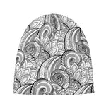 Zentangle Flower Pattern Print Beanie