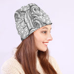 Zentangle Flower Pattern Print Beanie