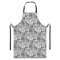 Zentangle Flower Pattern Print Bib Apron With Pocket