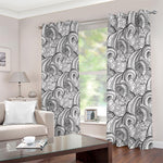 Zentangle Flower Pattern Print Blackout Grommet Curtains
