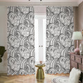Zentangle Flower Pattern Print Dimout Pencil Pleat Curtains