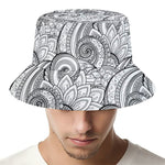 Zentangle Flower Pattern Print Bucket Hat
