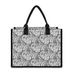 Zentangle Flower Pattern Print Canvas Tote Bag