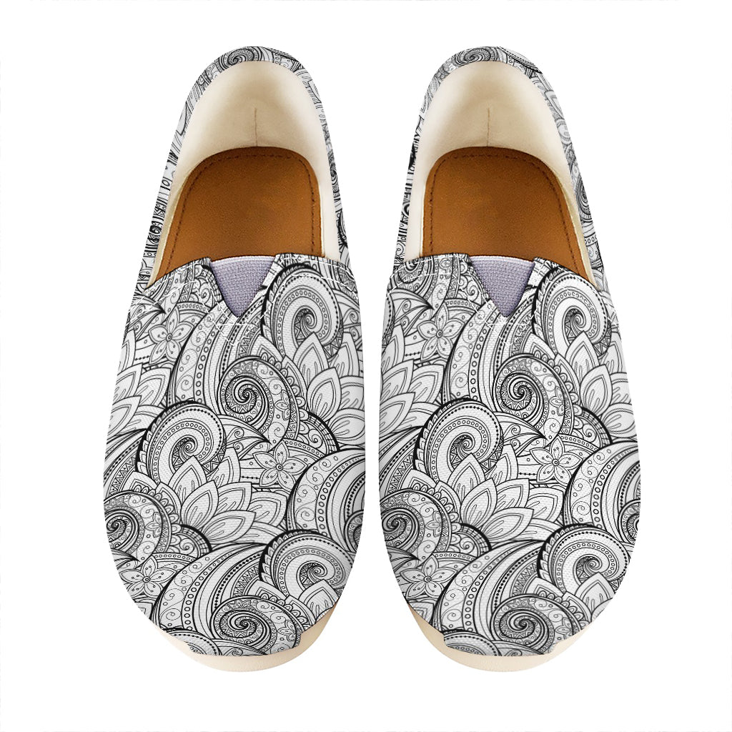 Zentangle Flower Pattern Print Casual Shoes