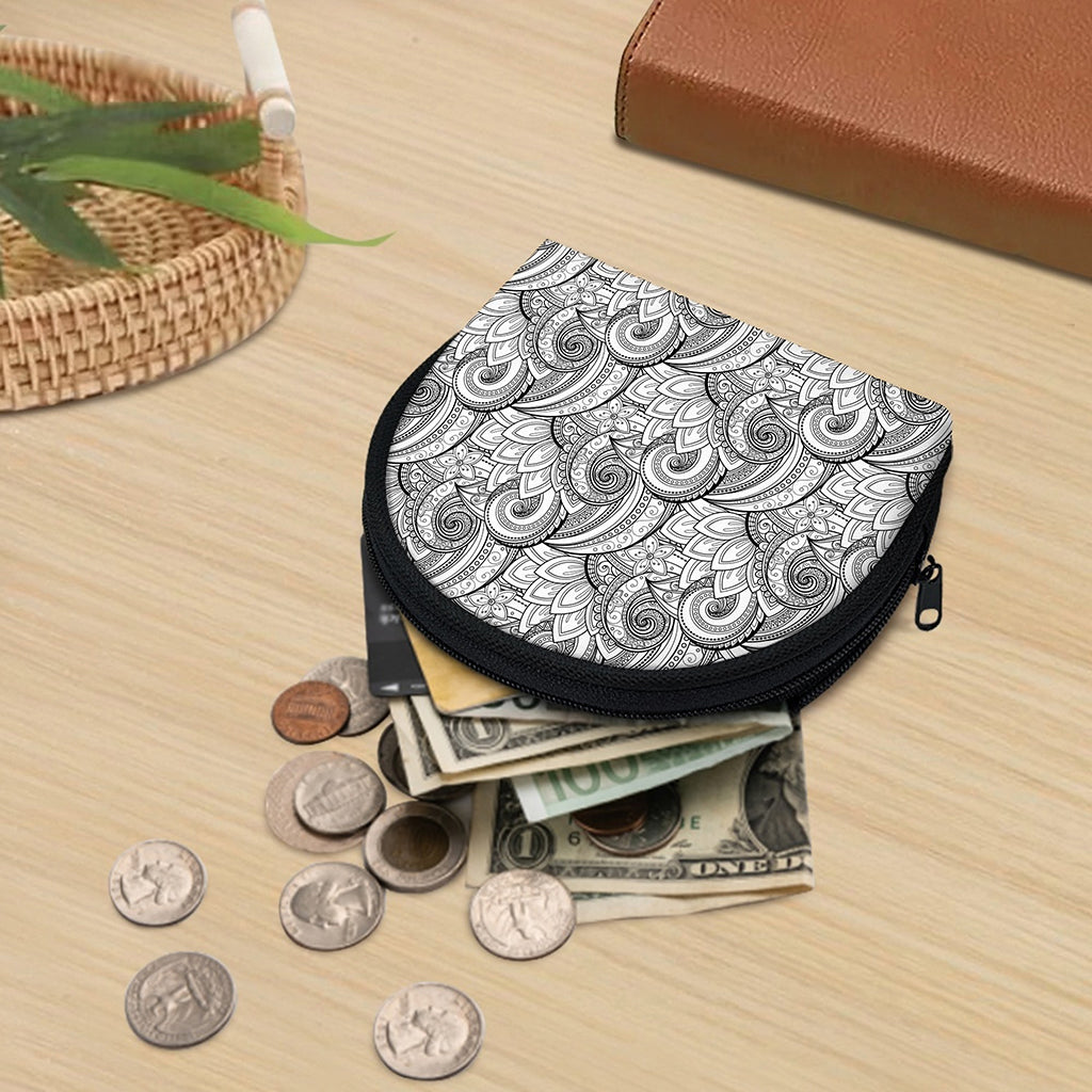 Zentangle Flower Pattern Print Coin Purse