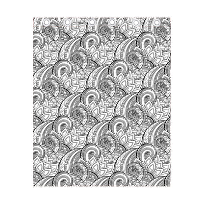 Zentangle Flower Pattern Print Curtain