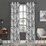 Zentangle Flower Pattern Print Curtain