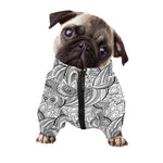 Zentangle Flower Pattern Print Dog Zip Up Jacket