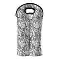 Zentangle Flower Pattern Print Double Neoprene Wine Tote