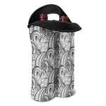 Zentangle Flower Pattern Print Double Neoprene Wine Tote