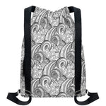 Zentangle Flower Pattern Print Drawstring Backpack