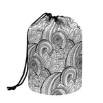 Zentangle Flower Pattern Print Drawstring Makeup Bag