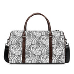 Zentangle Flower Pattern Print Duffle Bag