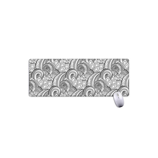 Zentangle Flower Pattern Print Extended Mouse Pad