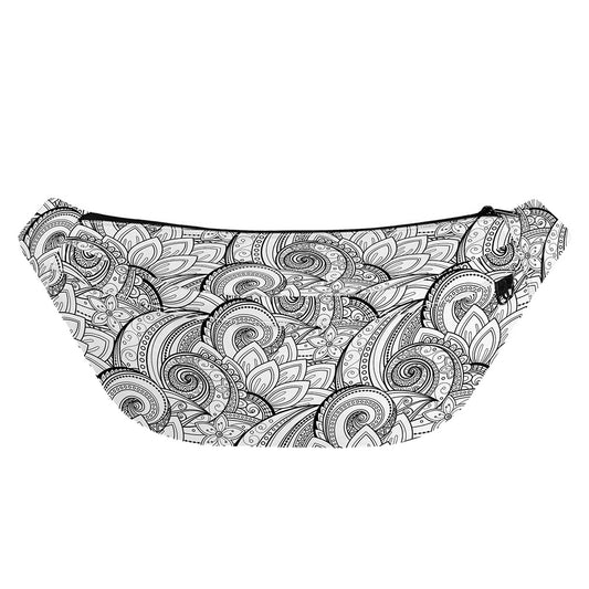 Zentangle Flower Pattern Print Fanny Pack