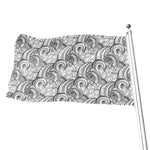 Zentangle Flower Pattern Print Flag