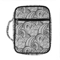 Zentangle Flower Pattern Print Front Pocket Bible Bag