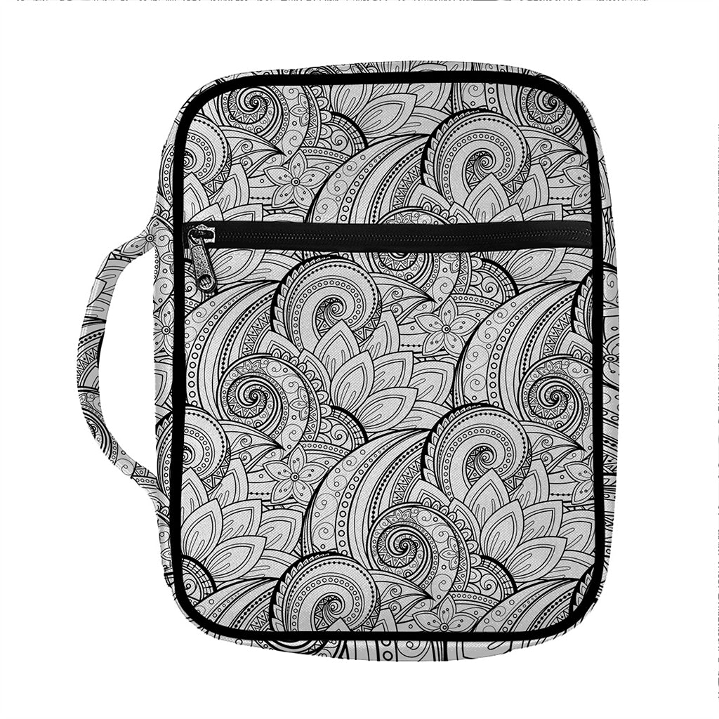 Zentangle Flower Pattern Print Front Pocket Bible Bag