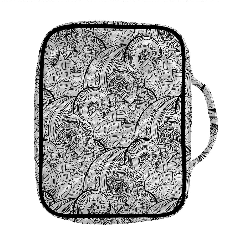 Zentangle Flower Pattern Print Front Pocket Bible Bag