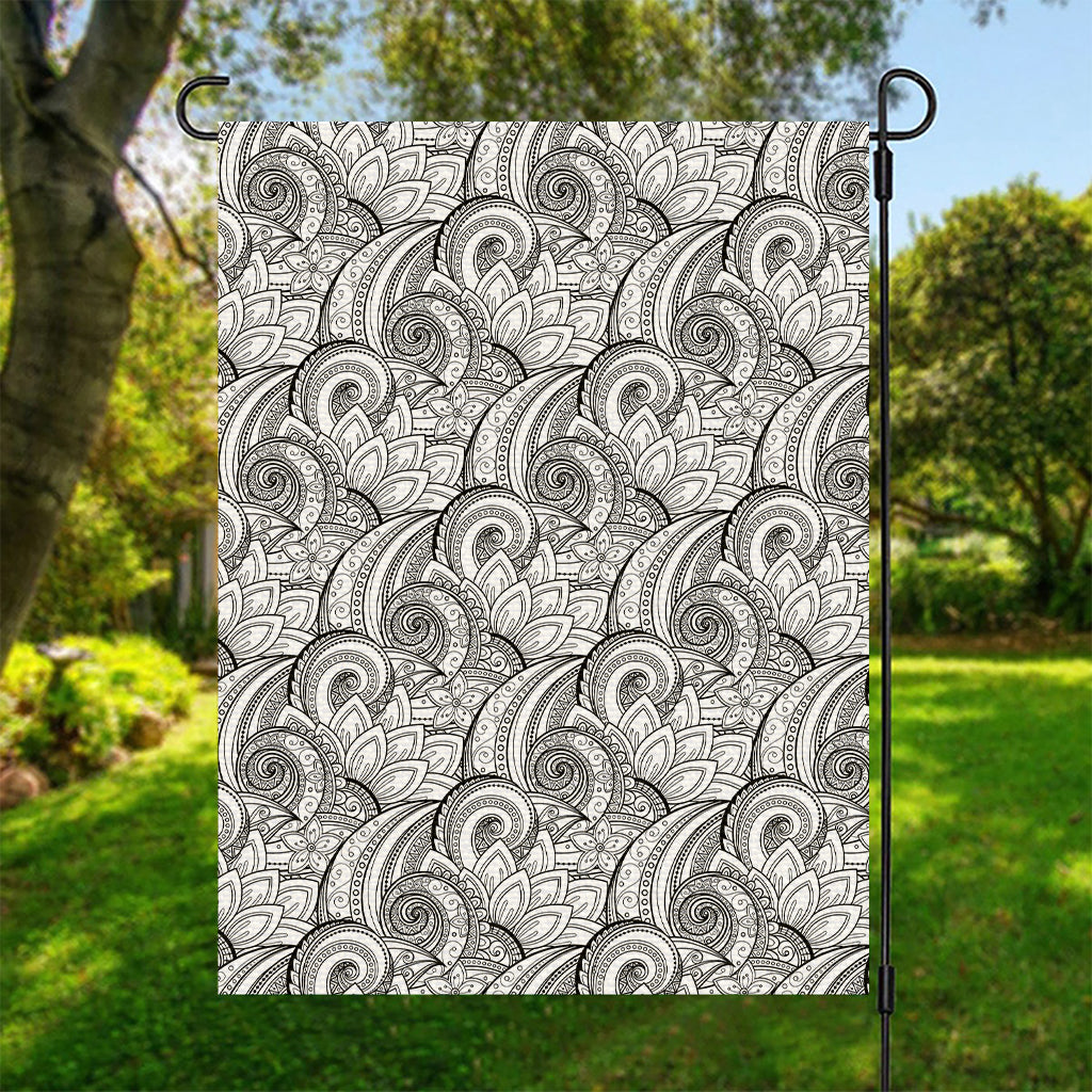 Zentangle Flower Pattern Print Garden Flag
