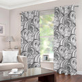 Zentangle Flower Pattern Print Grommet Curtains