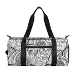 Zentangle Flower Pattern Print Gym Bag