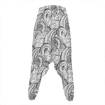 Zentangle Flower Pattern Print Hammer Pants