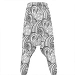 Zentangle Flower Pattern Print Hammer Pants