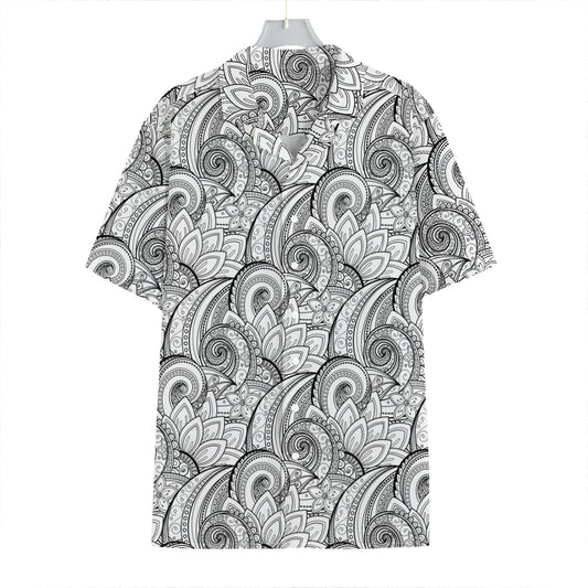 Zentangle Flower Pattern Print Hawaiian Shirt