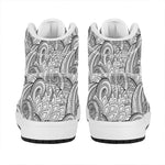 Zentangle Flower Pattern Print High Top Leather Sneakers