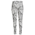 Zentangle Flower Pattern Print High-Waisted Pocket Leggings
