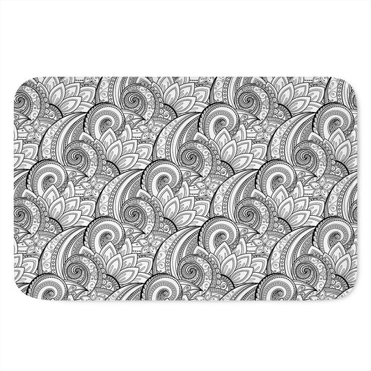 Zentangle Flower Pattern Print Indoor Door Mat