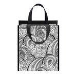 Zentangle Flower Pattern Print Insulated Lunch Tote