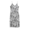 Zentangle Flower Pattern Print Jersey Midi Cami Dress