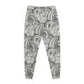Zentangle Flower Pattern Print Jogger Pants