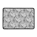 Zentangle Flower Pattern Print Kitchen Mat