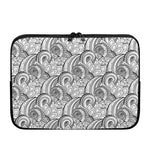 Zentangle Flower Pattern Print Laptop Sleeve