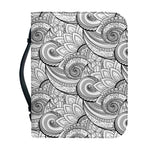 Zentangle Flower Pattern Print Leather Bible Cover