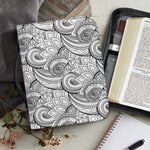 Zentangle Flower Pattern Print Leather Bible Cover