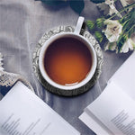 Zentangle Flower Pattern Print Leather Coaster Set