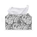 Zentangle Flower Pattern Print Leather Tissue Box Cover