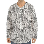 Zentangle Flower Pattern Print Long Sleeve Baseball Jersey